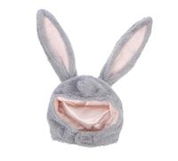 Gogogmee Cappello Natale con Orecchie da Coniglio in Morbido Pile Fascia con Chiusura Strappo Accessorio Costume Invernale per Adulti Grigio Latte