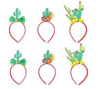 Gogogmee Cerchietto a forma di cactus da 6 pezzi: accessori per capelli da festa - cerchietto tropicale per feste messicane, carnevale, luau - copricapo floreale per feste in spiaggia e nel deserto