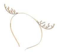 Gogogmee Cerchietto Corna di Renna per Feste Natalizie Cerchietto per Capelli Corna di Cervo e Strass Copricapo Festivo in Lega di Zinco