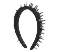 Gogogmee Cerchietto Nero Punk con Borchie Stile Rivetto per Donne Fascia Antiscivolo Resistente e Versatile per Festival e Quotidiano