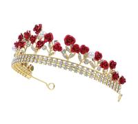 Gogogmee Cerchio Per Nozze Strass Rosa Rossa Costume Da Principessa Per Bambina Copricapo Creativo Accessori Per Con Strass Rosa Corone Di Per Le Donne Rosso