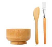 Gogogmee Ciotola Maschere Viso in Legno con Pennello e Spatola in Bamboo Strumenti DIY per Maschere Facciali Facile da Pulire e Uso Professionale o Domestico