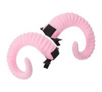 Gogogmee Clip Capelli Corna Pecora Rosa Piccolo Fermagli Doppi per Cosplay Party Accessorio Gotico Leggero per Donne e Ragazze Decorazione Costume Halloween