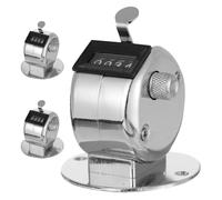 Gogogmee Contatore Meccanico Manuale in Metallo 3 Pezzi Base, Clicker Portatile per Conteggio Preciso Persone e Inventario, Strumento Multiuso per Magazzino e attività Sportive