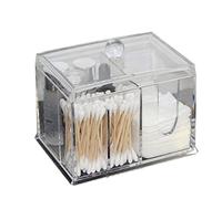 Gogogmee Contenitore Cosmetico Trasparente Per Cotone Con Coperchio Delicato Organizer Piccolo Per Dischetti Struccanti e Bastoncini Cotton Fioc Porta Trucchi Bagno e Camera Da Letto