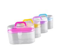 Gogogmee Contenitore Cucito Portatile in Plastica Rigida Doppio Organizer Resistente con Manico Girevole e Chiusura Custodia Leggera per Accessori da Cucito Colore Casuale