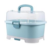 Gogogmee Contenitore Grande per Bottiglie in PP Scolapiatti Staccabile Organizer per Asciugatura e Accessori Allattamento Porta Bottiglie Portatile Blu per Ragazzo Ragazza