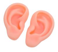 Gogogmee Coppia di Orecchie Artificiali 3D in Silicone Morbido Lato Destro e Sinistro Color Carne Chiaro Espositore per Orecchini e Pratica Piercing Professionale