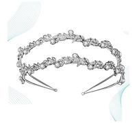 Gogogmee Coroncina Sposa Bianca con Foglie Brillanti e Doppia Accessorio per Cerimonie e per La Sposa Feste Nubilato
