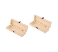 Gogogmee Data [ Scatola Portapenne in Legno 21x7x3,8 Cm Set Da 2 Pezzi, Contenitore Portaoggetti Oblunga Semplice e Robusta Per Uso Scolastico, Domestico e Ufficio