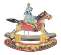 Gogogmee Decorazione Cavallo Dondolo in Ferro Vintage Statue da Collezione per Addobbi Natalizi e Arredo Casa Ornamentazione Artistica Resistente e Dettagliata per Vetrine e Ambienti