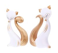 Gogogmee Decorazione per Torta a Forma di Volpe Dell’Amore 2 Pezzi in Plastica Dorata Ornamento per Scrivania e Cruscotto Decorazione per Dessert per Coppie per Feste e Arredamento