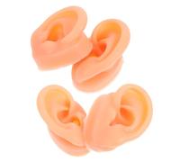 Gogogmee di Orecchio Umano in Silicone Flessibile 2 Paia Sinistro e Destro per Esercitazioni Piercing Espositore Realistico per Gioielli e Formazione Medica Ausilio Didattico Portatile
