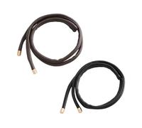 Gogogmee Elastici Per Chioma in Pelle 2 Pezzi Nero e Marrone Scuro, Fasce Per Coda Di Cavallo Resistenti, Accessori Per Chioma Multifunzionali Per Acconciature e Uso Quotidiano