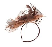 Gogogmee Elegante Fascia Per Da Sposa Con Color Cuoio in Rete Di Filato Con Fiori Per La Sposa Per La Bambina