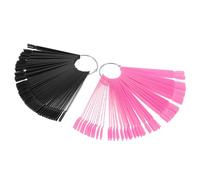 Gogogmee Espositore per Punte Unghie a Ventaglio 200 Pezzi Nero e Rosa Palette per Nail Art Bastoncini Campione Colori per Saloni e Uso Domestico Display Riutilizzabile per Manicure