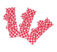 Gogogmee Fasce Elastiche per Chioma Fiocco Scozzese Rosso e Bianco per Bambine 6-12 Mesi Set da 3 Pezzi Accessori per Chioma Ragazzo Ragazza Leggeri e Confortevoli per Feste e Uso