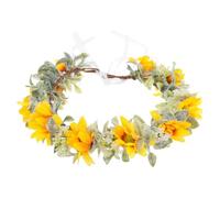 Gogogmee Fascia Capelli Girasole Finta Realistica Accessorio Sposa e Damigella per Matrimoni e Feste Corona Floreale Luminosa e Compatta per Cerimonie