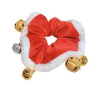 Gogogmee Fascia Capelli Natalizia con Campanellino in Pile Corallo Rosso Anello per Capelli Donna e Ragazze Accessorio Morbido ed Elastico per Acconciature Festive