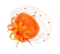 Gogogmee Fascinator Vintage Per Cerimonie e Party Accessorio Per Sposa e Speciali Stile Retro Arancione Decorazione Femminile Per Look