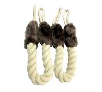 Gogogmee Fermaporta in Cotone Beige 2 Unit per Protezione Maniglie di Ingressi e Finestre Funzione Antiurto e Azione Coordinata per Proteggere Casa e Attirare L'attenzione del Cane