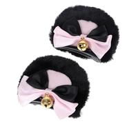 Gogogmee Forcine per Capelli Donna Forma di Orecchie da Orso con Nodo Decorativo Accessori Capelli Anime Cosplay Resistenti Adorabili per Feste e Halloween