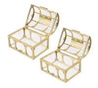 Gogogmee Forziere dei Pirati Trasparente in Plastica Set 2 Pezzi Scatola Portagioie Cristallo Robusta per Giochi di Finzione e Bomboniere Organizer Ricordi per e Feste Tema Pirata
