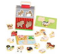Gogogmee Giocattoli in Legno Animali da Fattoria per Anni Attività Educative Montessori per Prescuola Gioco di Abbinamento e Ordinamento Forme Sicuro e Stimolante per Sviluppo Visivo