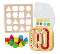 Gogogmee Giochi Cognitivi Stimolanti con Puzzle Geometrici e Labirinto Rotante per Attività Mentali e Memoria