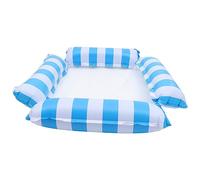 Gogogmee Gonfiabile Rete per Piscina Amaca Galleggiante Pieghevole in Materiale Spesso e Resistente Design Traspirante con Motivo Righe Facile da Trasportare per Adulti e