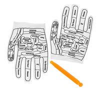 Gogogmee Guanti Massaggianti per Agopressione con Bastoncino, Set per Riflessologia Palmare, Strumento Portatile per Massaggio Mano Anti-affaticamento, Guanti Elastici e Lavabili