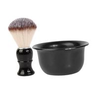 Gogogmee Kit da Barba Uomo Nero in Abs Pennello e Ciotola per Rasatura, Set per Cura Barba e Rasatura Confortevole, Regalo per Uomo