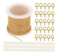 Gogogmee Kit Gioielli con Catene Dorate per Creazioni Fai da Te Include Maglie Aperte Salto e Chiusure Moschettone per Collane e Braccialetti Artigianali