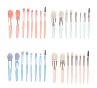 Gogogmee Kit Pennelli Trucco Da 8 Pezzi Manico in Legno Opaco Azzurro Chiaro, Set Professionale Di Pennelli Per Cosmetici e Cipria Per Donna, Per Uso Quotidiano e Regali