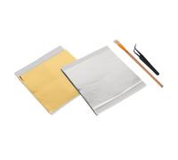Gogogmee Lamina Oro e Argento per Decorazioni Artistiche con Pennello e Pinzette Carta Metallizzata Resistente allo Sbiadimento per Scrapbooking Pittura e Progetti Fai da Te Festa