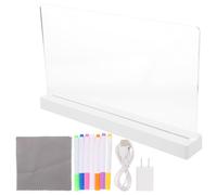 Gogogmee Lavagna Luminosa a LED Ricaricabile in Acrilico Trasparente Cancellabile a Secco Bacheca Memo Portatile Luce Notturna per Ufficio Bar Eventi e Ristoranti