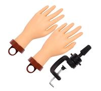 Gogogmee Mano per Pratica Unghie in Silicone Flessibile con Morsetto da Tavolo Mano Manichino Realistica per Allenamento Nail Art Forma di Formazione Unghie Professionale per Scuole e