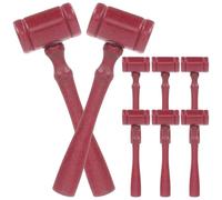 Gogogmee Martello da Giudice in Legno Set da 10 Pezzi, Mini Martelli Decorativi, Giocattolo Educativo per Coordinazione Occhio-mano, Accessori Ufficio e Artigianato