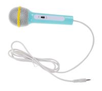 Gogogmee Microfono Giocattolo Amplificato per Jack 3,5 Mm, Microfono Portatile in Plastica Blu per Giochi Educativi e Riunioni Familiari, Alta Sensibilità e Design Sostituibile