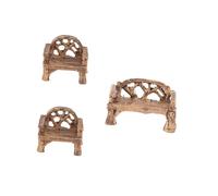 Gogogmee Mini Mobili da Giardino in Resina 3 Pezzi, Panca in Miniatura e Sedie per Decorazione Micro-paesaggistica, Ornamento da Giardino per Bonsai, Casa delle Fate, Ufficio e Giochi Educativi