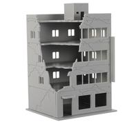 Gogogmee Miniatura Edificio Danneggiato Modello Rovina Scala Casa in Rovina Ornamentale Micro Paesaggio Città Decorazione Tavolo Sabbia Scenari Ferroviari Giocattoli Costruzione