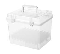 Gogogmee Organizer Porta Pennarelli e Portapenne Trasparente da 80 Colori Maniglia Portatile, Custodia in Plastica per Artisti e Studenti, Scatola Portaoggetti per Materiali di Disegno