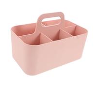 Gogogmee Organizer Scrivania in Plastica con Cestino Diviso per Cancelleria e Stoccaggio Tavolo Resistente e Portatile per Ufficio Scuola e Casa Scomparti Rosa