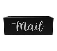 Gogogmee Organizzatore di documenti da scrivania: porta posta in legno nero per ufficio domestico - Scatola per buste portadocumenti - Cestino per riviste da parete - Organizzatore di lettere da banco