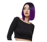 Gogogmee Parrucca Bob Sintetica Caschetto Corto Dritto Lavabile Riutilizzabile per Cosplay Donna Chioma Sfumati Alta Temperatura in Pizzo