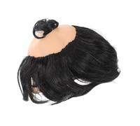 Gogogmee Parrucca Calva Uomo Realistica con Cappuccio Sintetico Traspirante Parrucca Nonna Cosplay per Costume Divertente da Festa Capelli Corti Neri per Halloween Matrimonio e Eventi