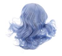 Gogogmee Parrucca Sintetica Donna Capelli Mossi Spalla con Frangia Bob Blu Riccio Naturale per Cosplay Festa Halloween Accessorio Capelli Facile da Indossare