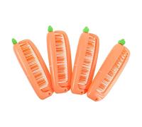 Gogogmee Pettine Cartone Animato Portatile per Bambini in Plastica, 4 Pezzi, Forma Carota Arancione