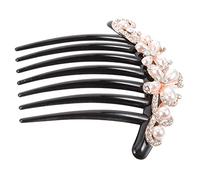 Gogogmee Pettine Laterale per Capelli Donna con Perle e Strass Fermaglio Elegante per Sposa Accessorio Leggero per Acconciature Cerimonia Compatibile con Tutti i Tipi di Capelli