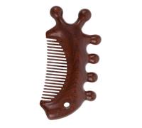 Gogogmee Pettine Massaggiatore per Capelluto in Legno di Sandalo Naturale Compatto e Portatile per Rilassamento e da Fatica Strumento Multifunzione per Testa e Corpo Colore Marrone